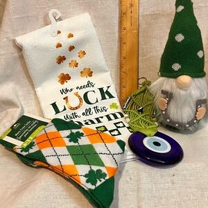 St. Patrick’s Green and Orange Argyle Socks Bundle